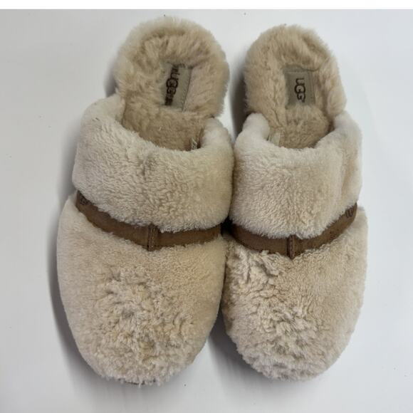 UGG Scuffette Slippers Womens Size 12 DALLA Shearling Suede Slip On Shoes - Picture 1 of 9